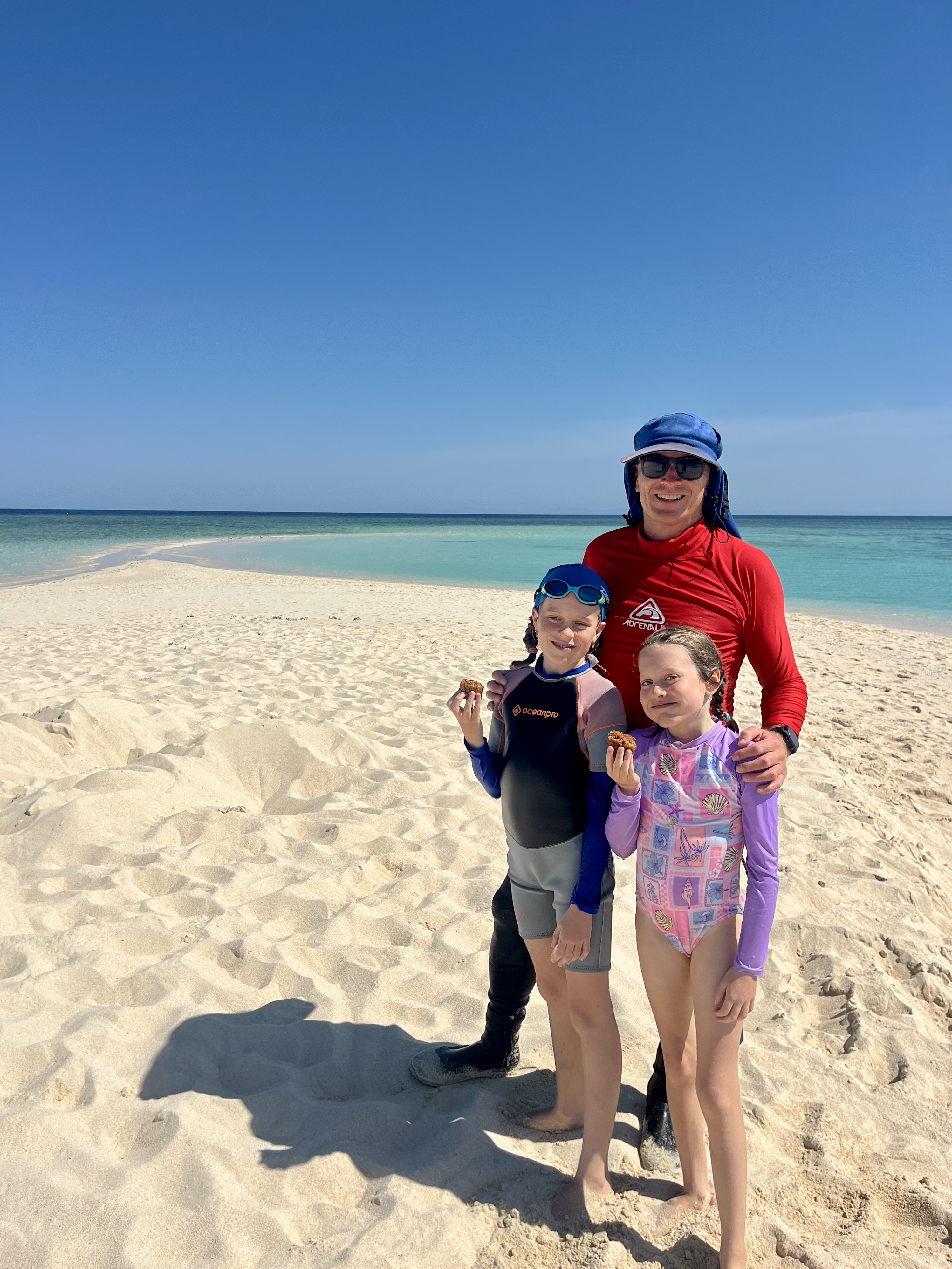 The girls and I enjoying some boat baked banana muffins
