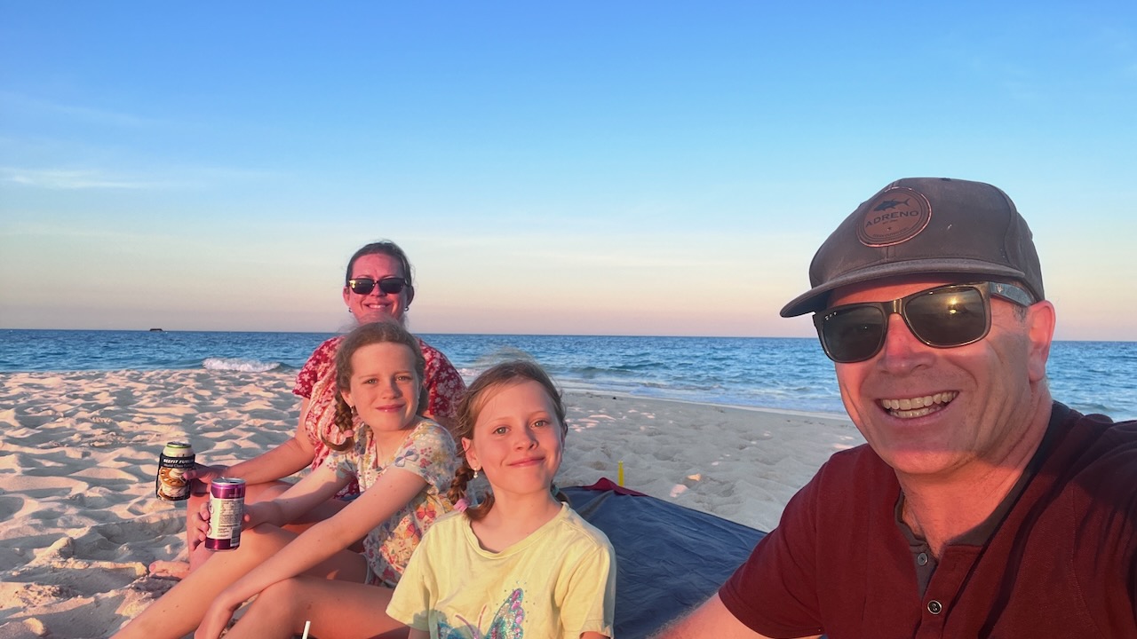 Sip's 'n dips on our own little sand cay