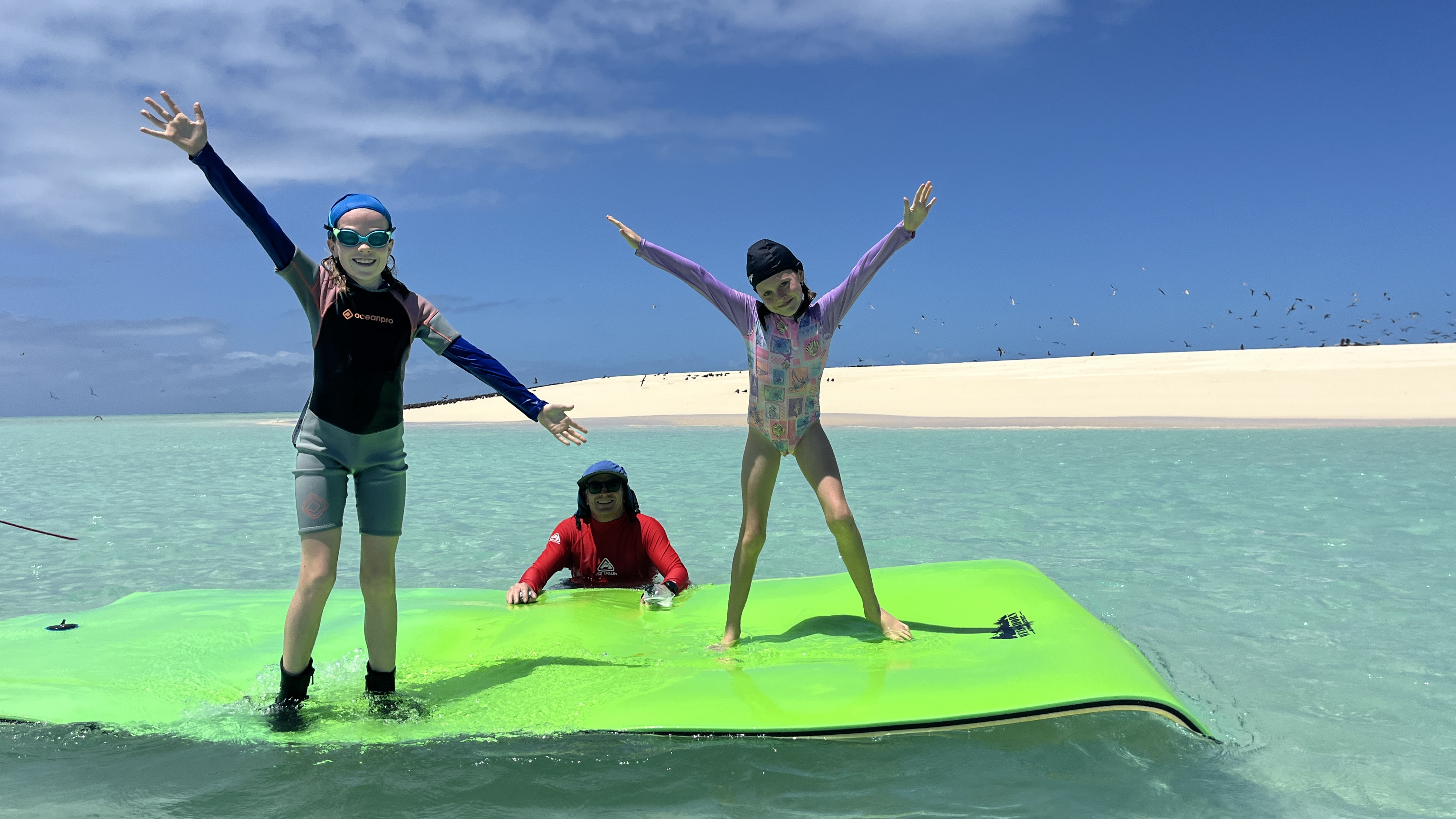 It had been a time since we last had the mat off the boat for a swim