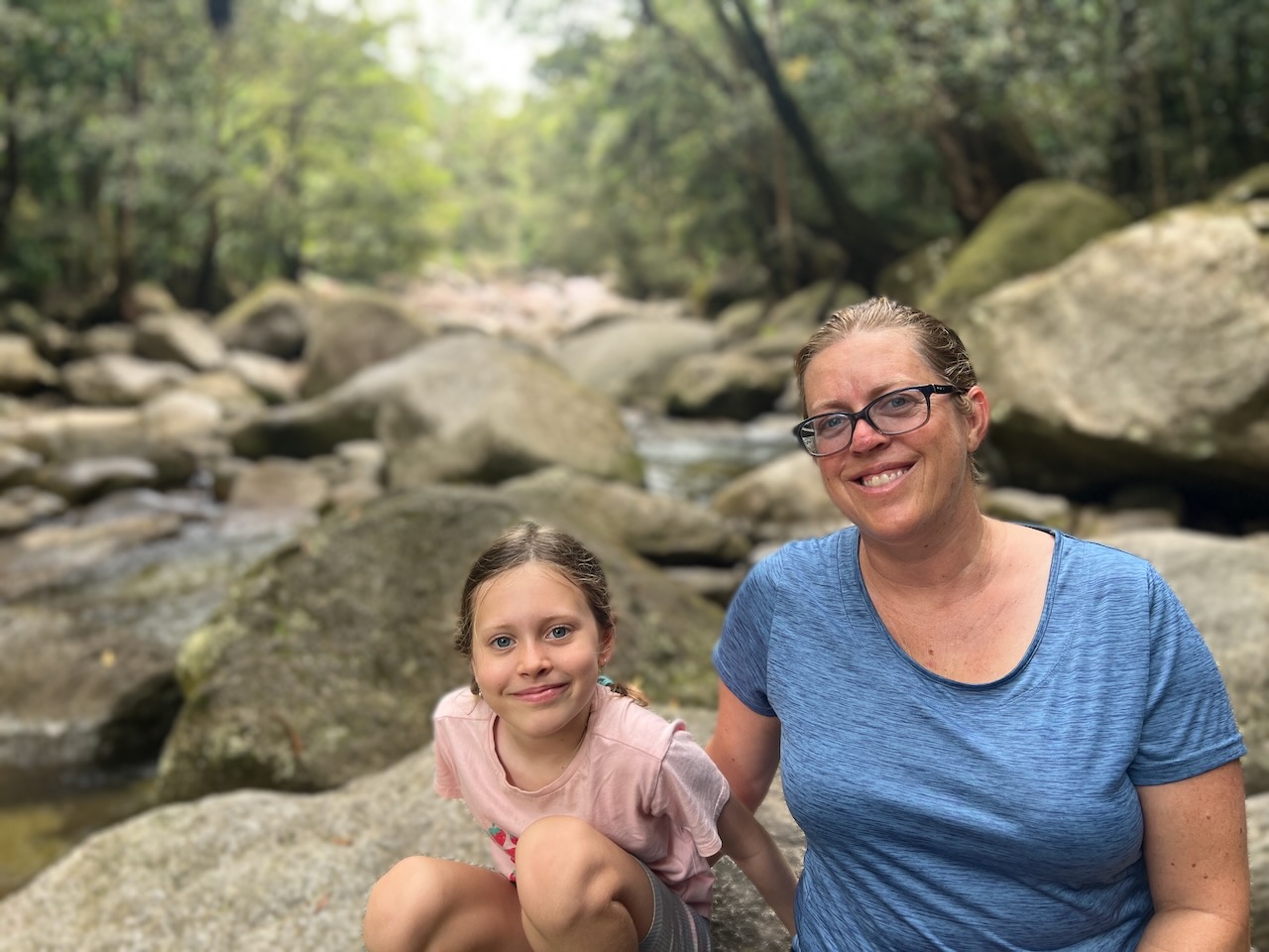 Kristie and Emma at one of the creeks