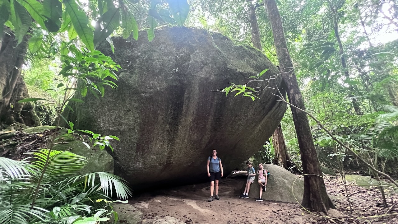 Massive stone on the walk