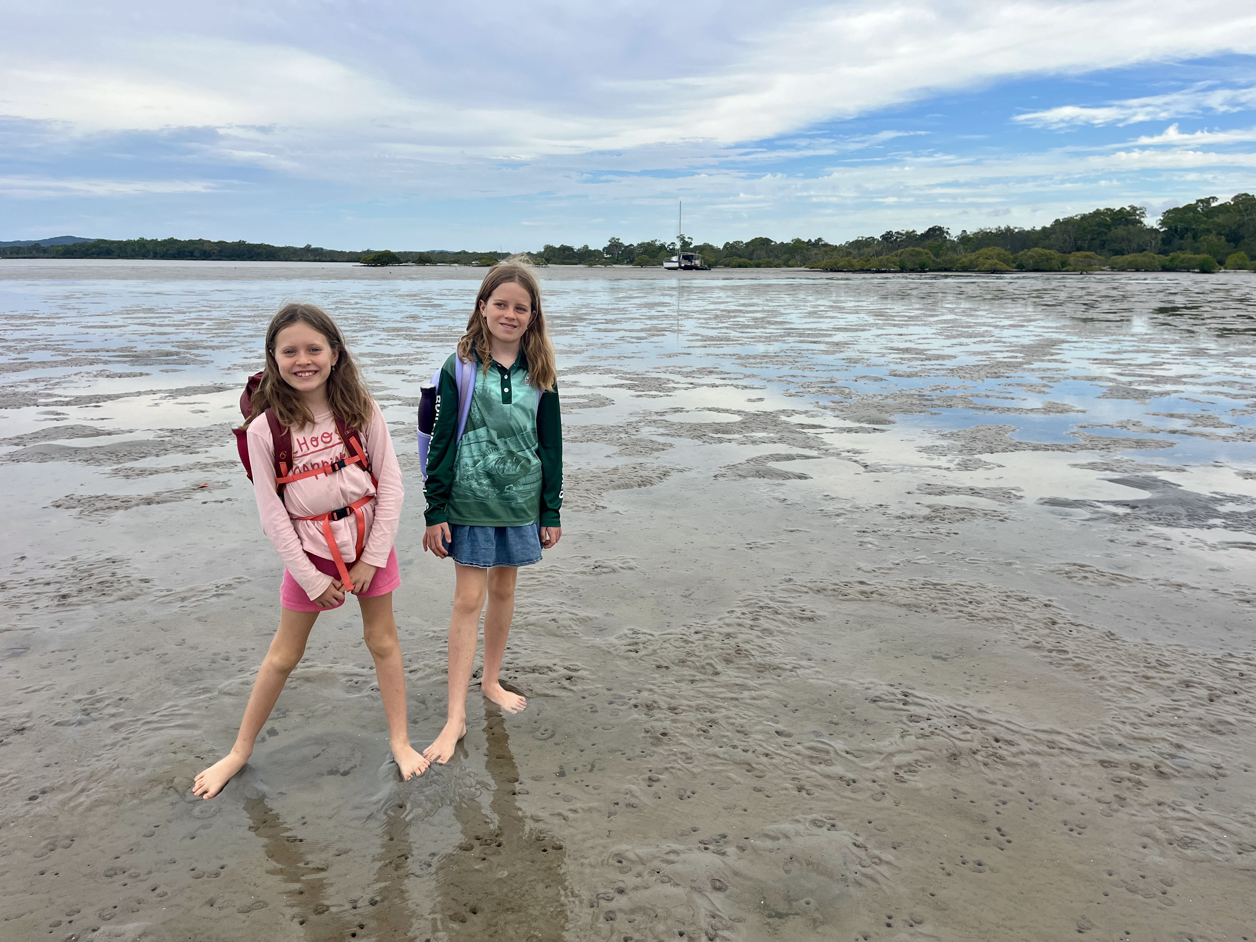 Off the boat, long walk across mudflats to the motel