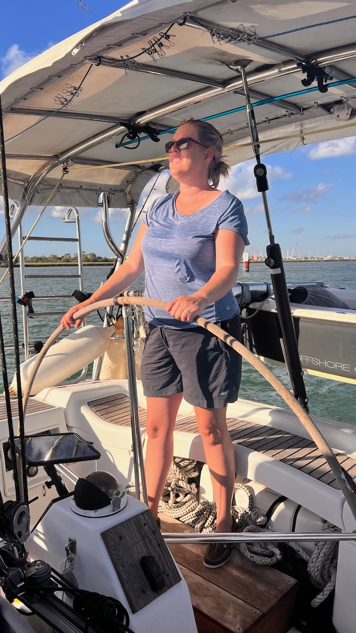 Kristie taking us out of the Burnett River